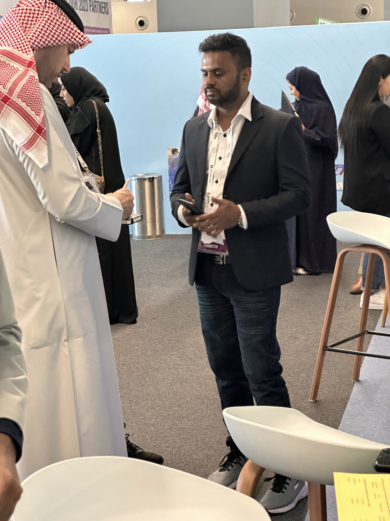 Namal Attanayake in the exhibition hall at Expand North Star in Dubai